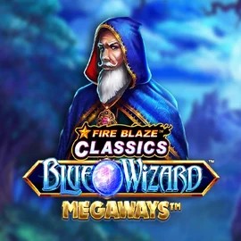 Fire Blaze Blue Wizard Megaways slot logo by Rarestone Gaming at Pribet CasinoFire Blaze Blue Wizard Megaways